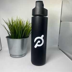 Peloton Glass Water Bottle Black with White Logo 16oz‎